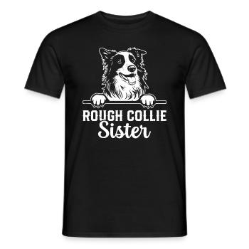 Rough Collie Sister Rough Collie Dog Lover - Men's T-Shirt - black - Front - AI Model Male 178 light (178cm)