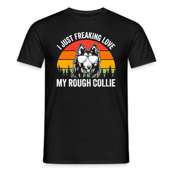 Rough Collie Lover - J’adore mon Rough - T-shirt homme - noir - Devant - AI Model Male 178 light (178cm)