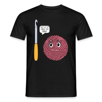Crochet - Just let me finish this row - Funny Croc - Männer T-Shirt - Schwarz - Vorne - AI Model Male 178 light (178cm)