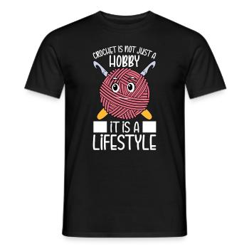 Le crochet n’est pas seulement un passe-temps, c’est un style de vie - Cr - T-shirt homme - noir - Devant - AI Model Male 178 light (178cm)