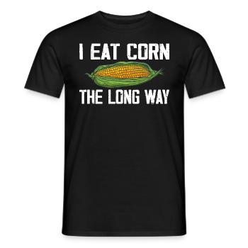 I Eat Corn The Long Way Inappropriate Embarrassing - Men's T-Shirt - black - Front - AI Model Male 178 light (178cm)