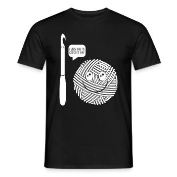 Crocheting Crocheter - Every day is Crochet day - Men's T-Shirt - black - Front - AI Model Male 178 light (178cm)
