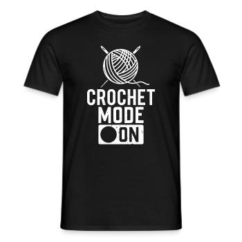 Crochet Mode On - Crochet Crocheting - Männer T-Shirt - Schwarz - Vorne - AI Model Male 178 light (178cm)