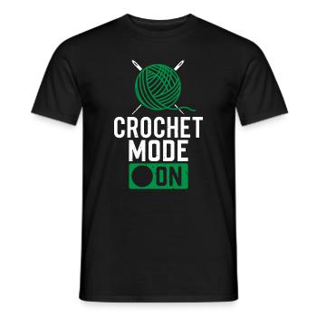 Crochet Mode On - Crocheting Crocheter - Männer T-Shirt - Schwarz - Vorne - AI Model Male 178 light (178cm)