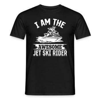 I am the awesome jet ski rider - Funny Jetski Jets - Men's T-Shirt - black - Front - AI Model Male 178 light (178cm)