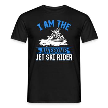 Jetski drôle - Je suis le super pilote de jet ski - T-shirt homme - noir - Devant - AI Model Male 178 light (178cm)