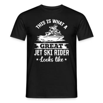 Voici à quoi ressemble un grand pilote de jet ski - Je - T-shirt homme - noir - Devant - AI Model Male 178 light (178cm)