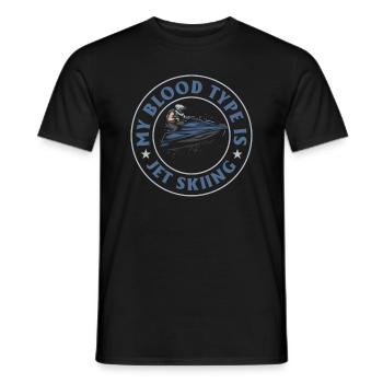 Funny Jetski Jetskiing - My blood type is Jet skii - Men's T-Shirt - black - Front - AI Model Male 178 light (178cm)