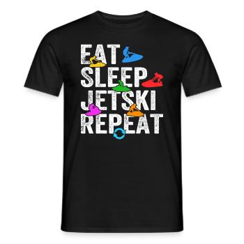 Eat Sleep Jetski Repeat - Amateur de jetski - T-shirt homme - noir - Devant - AI Model Male 178 light (178cm)