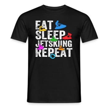 Eat Sleep Jet skiing Repeat - Funny Jetski Racing - Männer T-Shirt - Schwarz - Vorne - AI Model Male 178 light (178cm)