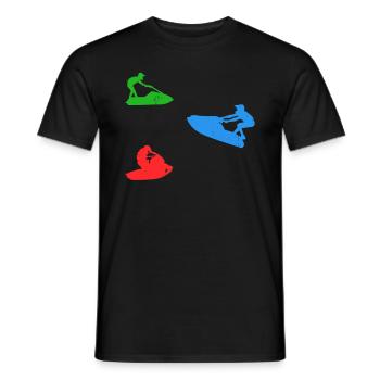 Silhouette de jet ski Silhouette de jet ski Jet ski - T-shirt homme - noir - Devant - AI Model Male 178 light (178cm)