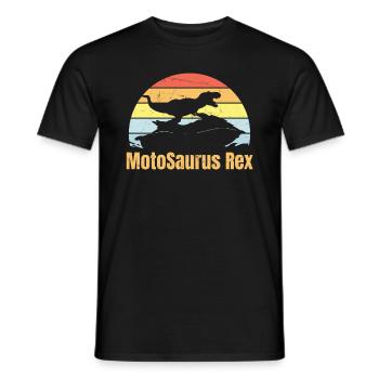 Jetski MotoSaurus Rex - Funny Jetski Dino Dinosaur - Männer T-Shirt - Schwarz - Vorne - AI Model Male 178 light (178cm)