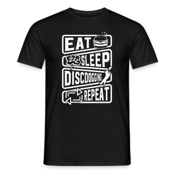 Eat Sleep Discdogging Repeat - Disc Dogging - T-shirt homme - noir - Devant - AI Model Male 178 light (178cm)