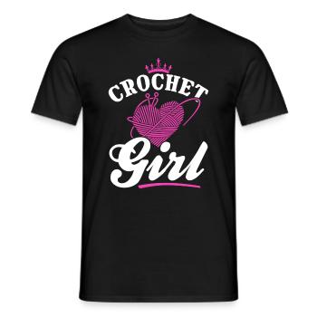 Crochet Girls Crocheting Crocheter - Crochet Girl - Männer T-Shirt - Schwarz - Vorne - AI Model Male 178 light (178cm)