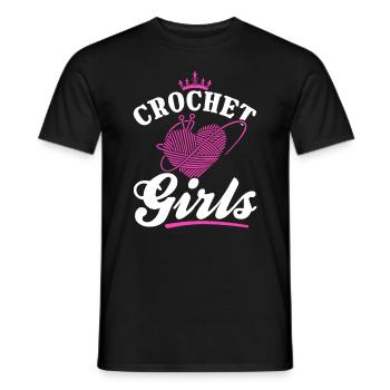 Crochet Girl Crocheting Crocheter - Crochet Girls - Männer T-Shirt - Schwarz - Vorne - AI Model Male 178 light (178cm)