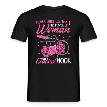 Ne sous-estimez jamais le pouvoir d’une femme avec un cr - T-shirt homme - noir - Devant - AI Model Male 178 light (178cm)