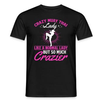 Crazy Muay Thai lady like a normal lady but so muc - Männer T-Shirt - Schwarz - Vorne - AI Model Male 178 light (178cm)