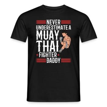 Combattant de Muay Thai Papa Combattant de Muay Thai - T-shirt homme - noir - Devant - AI Model Male 178 light (178cm)