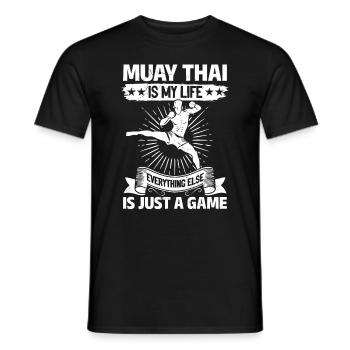 Muay Thai is my life, everything else is just a gam - Men's T-Shirt - black - Front - AI Model Male 178 light (178cm)