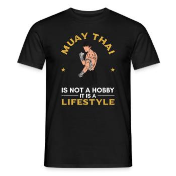 Funny Muay Thai - Muay Thai is not a hobby it is a - Men's T-Shirt - black - Front - AI Model Male 178 light (178cm)