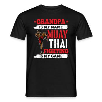 Muay Thai Grandpa is my name Muay Thai fighting is - Men's T-Shirt - black - Front - AI Model Male 178 light (178cm)
