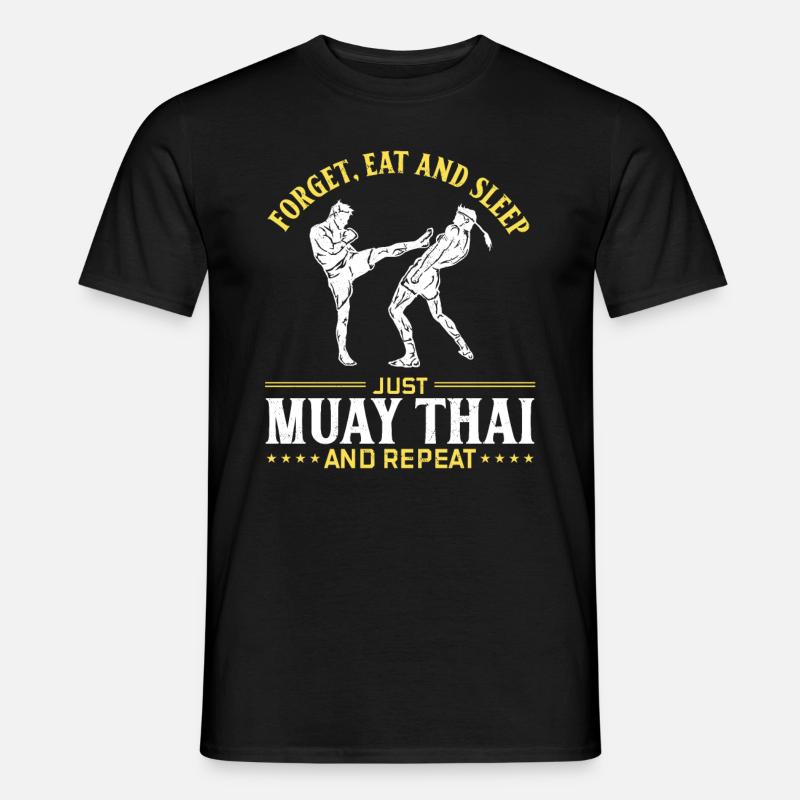Forget eat and sleep just Muay Thai and repeat - M - Männer T-Shirt - Schwarz