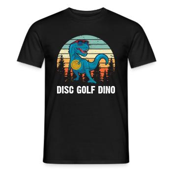 Disc golfing Dinosaure Disc Golfer - Disc Golf Dino - T-shirt homme - noir - Devant - AI Model Male 178 light (178cm)