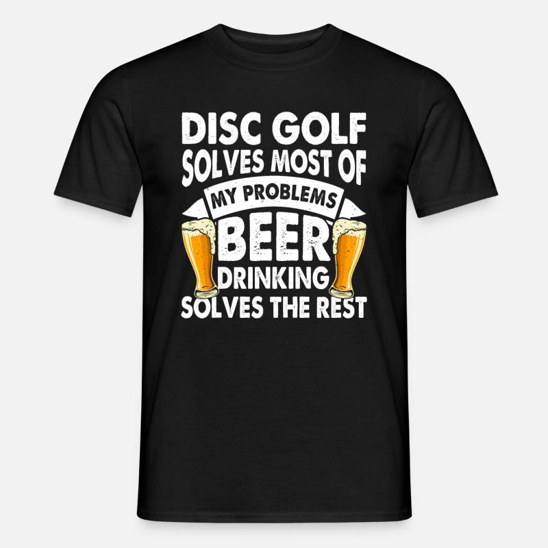 Disc Golf Solves Most Of My Problems - Funny Disc - Männer T-Shirt - Schwarz