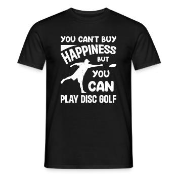 Le bonheur n’achète pas, mais vous pouvez jouer au disc golf - T-shirt homme - noir - Devant - AI Model Male 178 light (178cm)