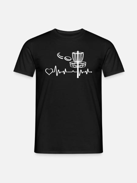 Disc golfeur Disc Golfing - Disc Golf Heartbeat Hea - T-shirt homme - noir