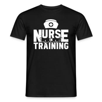 Nurse in training - Hospital Nurse Nursing School - Men's T-Shirt - black - Front - AI Model Male 178 light (178cm)