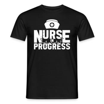 Nurse in progress - Hospital Nurse Nursing School - Men's T-Shirt - black - Front - AI Model Male 178 light (178cm)