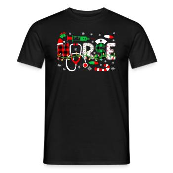 Nursing Students Nursing Nurse Merry Christmas Nu - Men's T-Shirt - black - Front - AI Model Male 178 light (178cm)