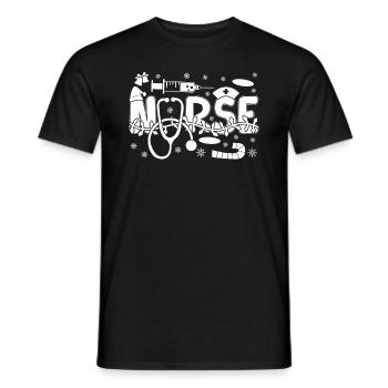 Nursing Hospital Nurse Merry Christmas Nurse - Men's T-Shirt - black - Front - AI Model Male 178 light (178cm)