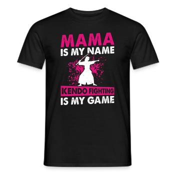 Kendo Mama est mon nom Le combat Kendo est mon jeu - - T-shirt homme - noir - Devant - AI Model Male 178 light (178cm)