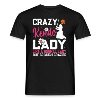 Folle de Kendo comme une dame normale mais tellement cr - T-shirt homme - noir - Devant - AI Model Male 178 light (178cm)