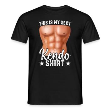 C’est ma chemise de Kendo sexy Kendo Wrestler - T-shirt homme - noir - Devant - AI Model Male 178 light (178cm)