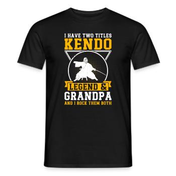 I have two titles Kendo Legend & Grandpa Kendo Wre - Männer T-Shirt - Schwarz - Vorne - AI Model Male 178 light (178cm)