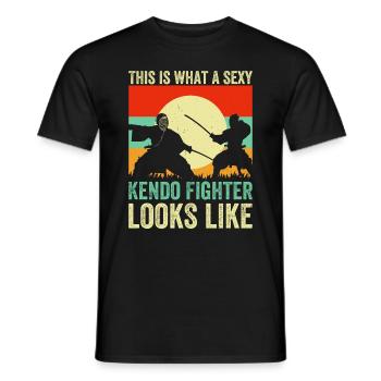 This is what a sexy Kendo Fighter looks like - Men's T-Shirt - black - Front - AI Model Male 178 light (178cm)