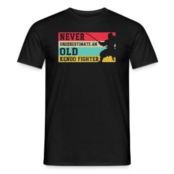 Never underestimate an old Kendo Fighter - Kendo F - Men's T-Shirt - black - Front - AI Model Male 178 light (178cm)