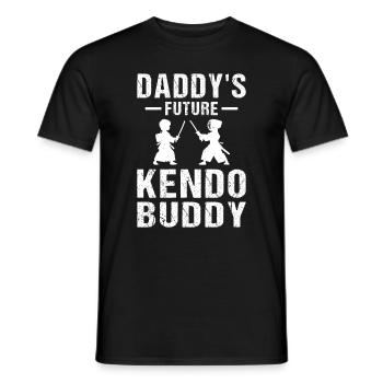 Daddy's Future Kendo Buddy - Kids Kendo Fighter - Men's T-Shirt - black - Front - AI Model Male 178 light (178cm)