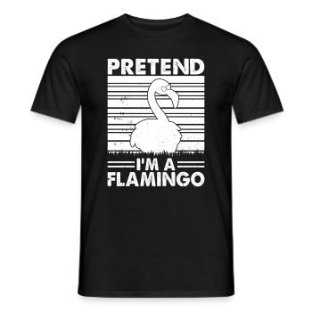 Funny Flamingo - Pretend i'm a Flamingo - Men's T-Shirt - black - Front - AI Model Male 178 light (178cm)
