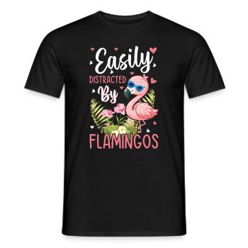 Facilement distrait par les flamants roses - Pink Flamingo Lov - T-shirt homme - noir - Devant - AI Model Male 178 light (178cm)