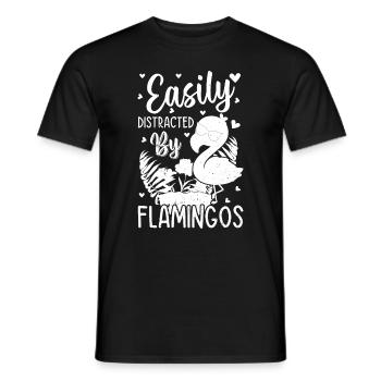 Flamingo Lover - Easily distracted by flamingos - Men's T-Shirt - black - Front - AI Model Male 178 light (178cm)