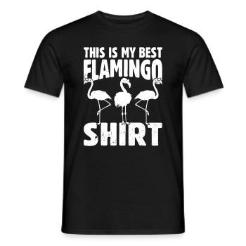 This is my best flamingo shirt - Flamingo Bird - Men's T-Shirt - black - Front - AI Model Male 178 light (178cm)