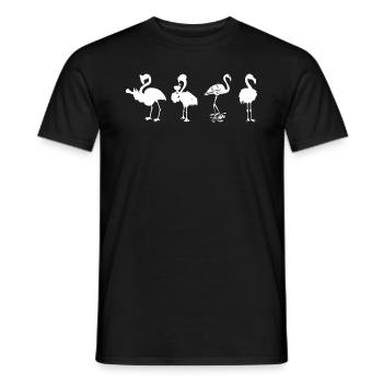 Flamants roses drôles Flamants roses de fête - T-shirt homme - noir - Devant - AI Model Male 178 light (178cm)