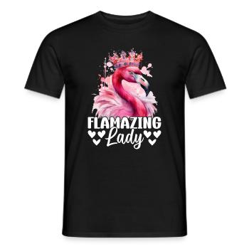 Flamazing Lady - Pink Flamingo Lover Flamingo Girl - T-shirt homme - noir - Devant - AI Model Male 178 light (178cm)