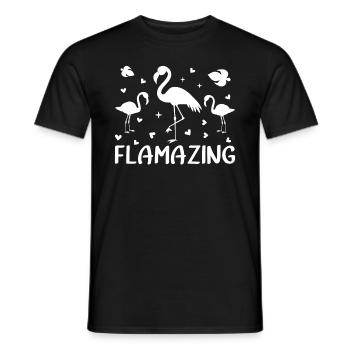 Flamazing Flamingos Pink Flamingo Lover - Men's T-Shirt - black - Front - AI Model Male 178 light (178cm)