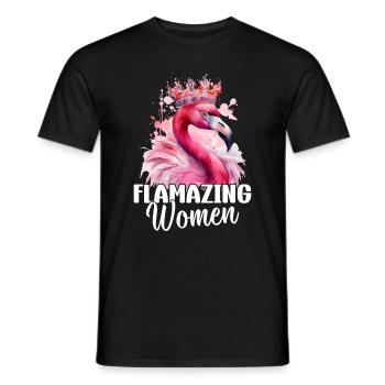 Flamazing Women - Pink Flamingo Lover Flamingo - Männer T-Shirt - Schwarz - Vorne - AI Model Male 178 light (178cm)