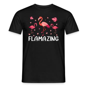 Flamingo Lover Pink Flamingo Flamazing Flamingos - Men's T-Shirt - black - Front - AI Model Male 178 light (178cm)